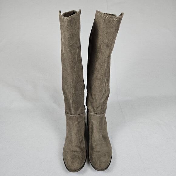 Target Knee High Boots Womens 7 Brown Faux Suede Stretch Block Heel Western Soft - Picture 4 of 15
